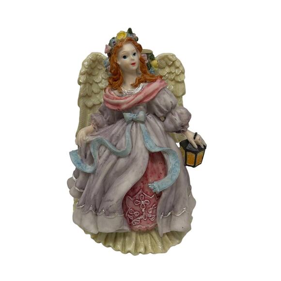 Vintage Angel Heart Candle Holder Heavy Figurine 5" - Picture 1 of 6
